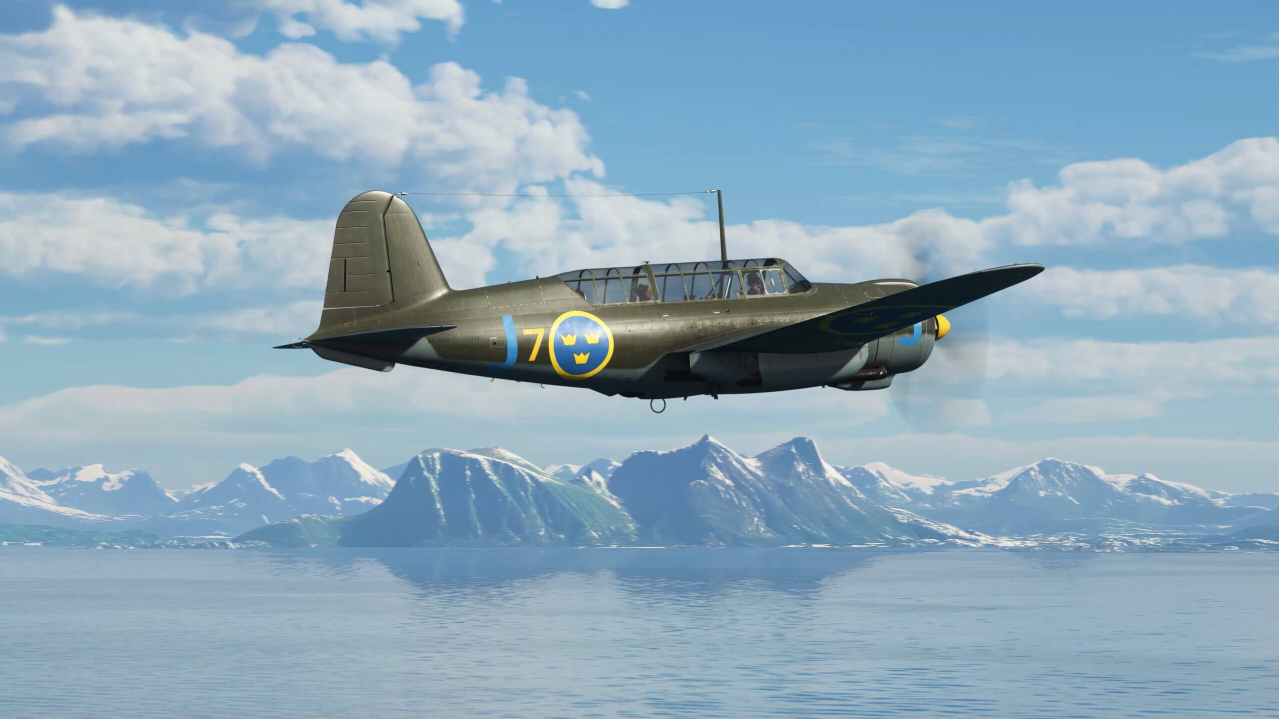 A Saab B 17 in flight