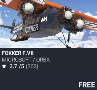 Fokker F.VII by Microsoft / Orbx FREE