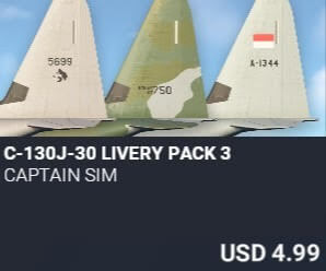 C-130J-30 Livery Pack 3 by Captain Sim. USD $4.99