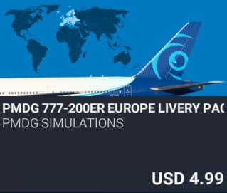 PMDG 777-200ER Europe Livery Pack by PMDG Simulations. USD $4.99