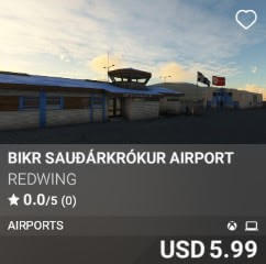 BIKR Sau&eth;&aacute;rkr&oacute;kur Airport by REDWING. USD $5.99