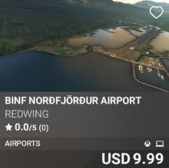 BINF Nor&eth;fj&ouml;r&eth;ur Airport by REDWING. USD $9.99