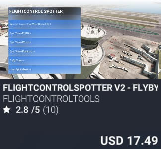 FlightControlSpotter V2 - FlyBy Camera Update by FlightControlTools. USD $10.99