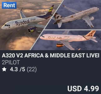 A320 AFRICA & MIDDLE EAST LIVERIES by 2PILOT. USD $4.99