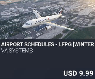 Airport Schedules - LFPG [Winter 2025] by VA SYSTEMS. USD $9.99