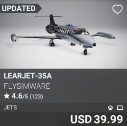 Learjet-35a by Flysimware. USD 39.99