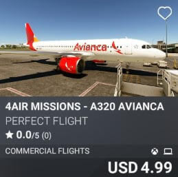 4AIR MISSIONS - A320 AVIANCA by Perfect Flight. USD $4.99