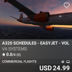A320 Schedules - EasyJet - Vol 11 by VA SYSTEMS. USD $23.99