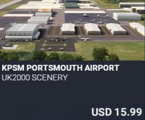 KPSM Portsmouth Airport by UK2000 Scenery. USD $15.99