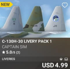 C-130H-30 Livery Pack 1 by Captain Sim. USD $4.99