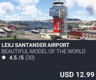LEXJ Santander Airport by BEAUTIFUL MODEL of the WORLD. USD $12.99