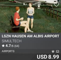 LSZN Hausen am Albis Airport by Simultech. USD $8.99
