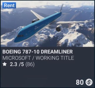 Boeing 787-10 Dreamliner by Microsoft / Working Title. 80 Simverse Coins
