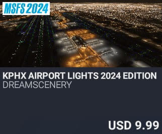 KPHX Airport Lights 2024 Edition by Dreamscenery. USD $9.99