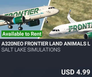 A320neo Frontier Land Animals Livery Pack 2 by salt lake simulations. USD $4.99