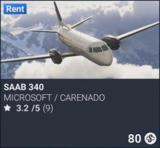 Saab 340 by Microsoft / Carenado. 80 Simverse Coins