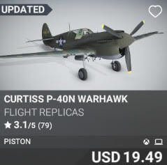 Curtiss P-40N Warhawk by Flight Replicas. USD $19.49