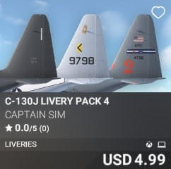 C-130J Livery Pack 4 by Captain Sim. USD $4.99