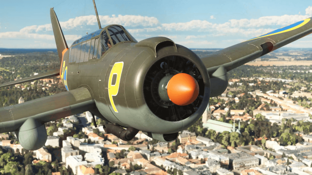 A Saab B 17 in flight