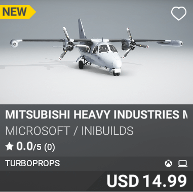 Mitsubishi Heavy Industries MU-2 by Microsoft / iniBuilds. USD 14.99