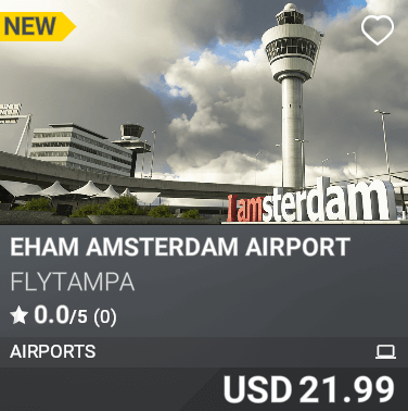 EHAM Amsterdam Airport by FlyTampa. USD 21.99