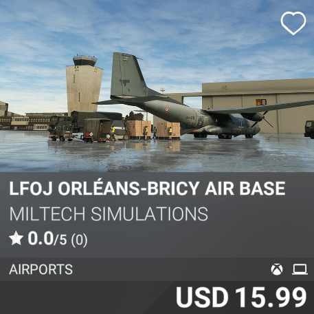 LFOJ Orl&eacute;ans-Bricy Air Base by Miltech Simulations. USD 15.99