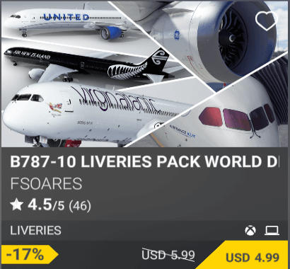 B787-10 Liveries Pack World by FSOARES USD 4.99