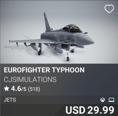 Eurofighter Typhoon by CJSimulations. USD 29.99